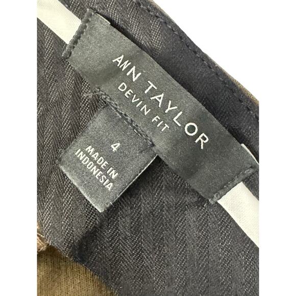 Ann Taylor Size 4 Devin Fit Brown Crop Straight Leg Trouser Dress Pant #3229 - Picture 7 of 11